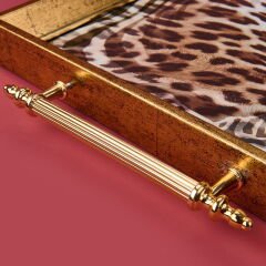 Kitchen Leopar Desenli Akrilik Tepsi - Renkli - 49 cm