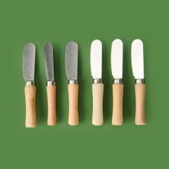 Star 6'lı Tereyağı Bıçağı - Gri / Açık Kahverengi - 11 cm