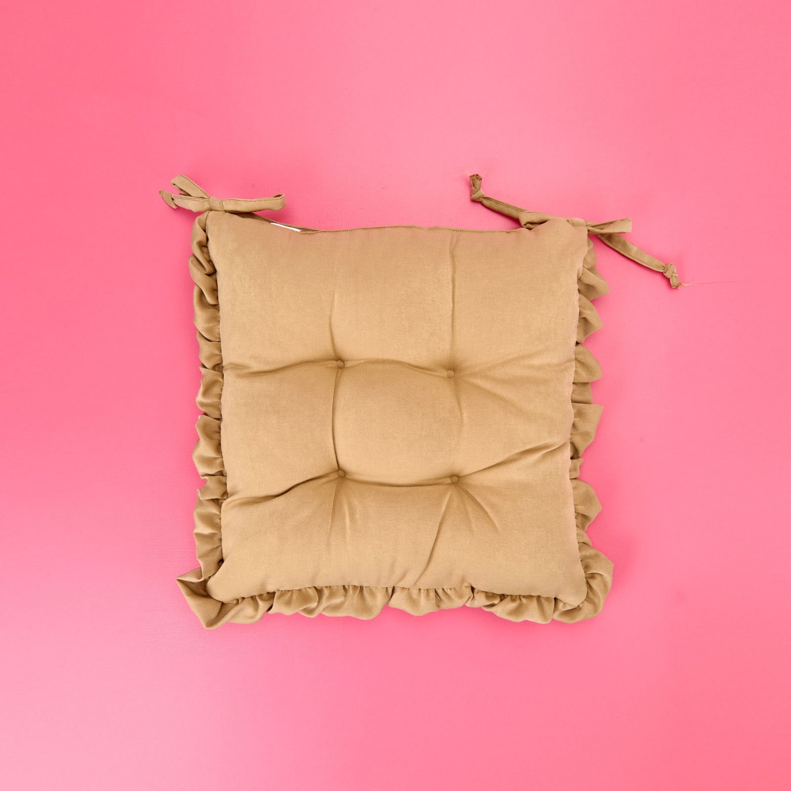 Soft Maia Sandalye Minderi - Açık Kahverengi - 40x40 cm