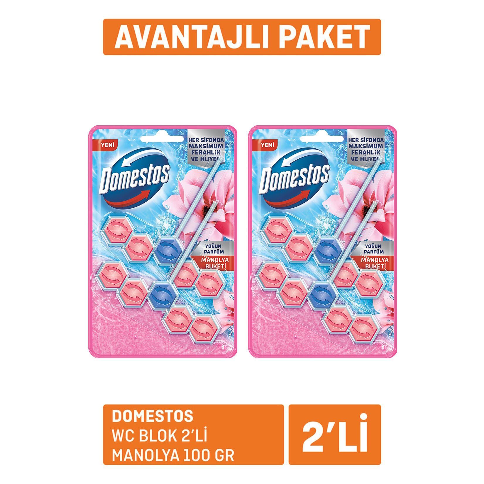 Domestos Wc Blok 2'li Manolya 2x100 G