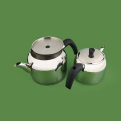 Lina Çaydanlık - Gri / Siyah - 2,25 lt + 1,2 lt