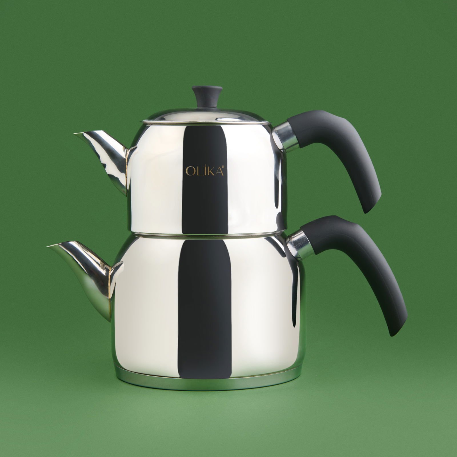 Lina Çaydanlık - Gri / Siyah - 2,25 lt + 1,2 lt