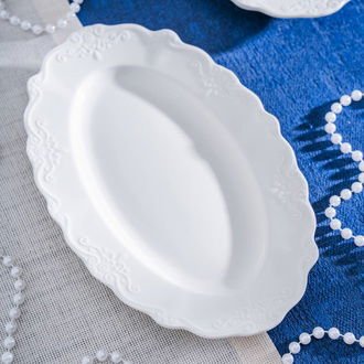 King Kayık Tabak - Kırık Beyaz - 25 cm