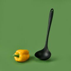 Tekli Silikon Geniş Servis Kepçesi - Siyah