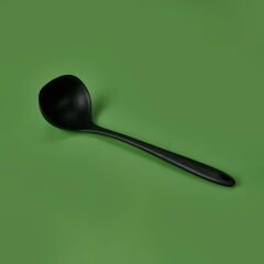 Tekli Silikon Geniş Servis Kepçesi - Siyah