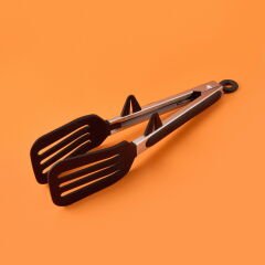 Claviz Metal Saplı Kilit Sistemli Silikon Maşa - Gri / Siyah