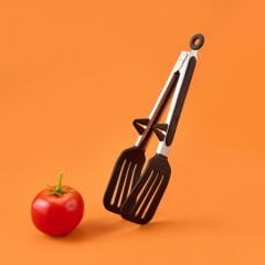 Claviz Metal Saplı Kilit Sistemli Silikon Maşa - Gri / Siyah