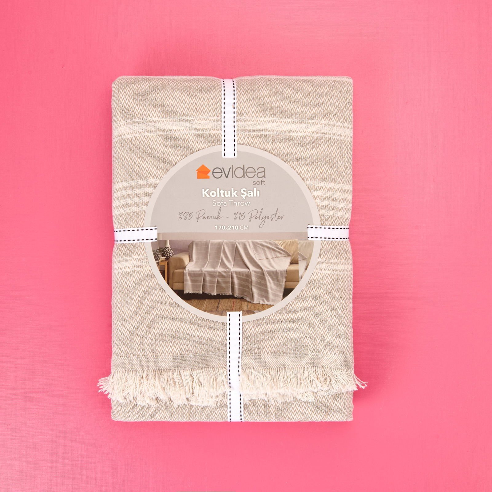 Soft Amour Koltuk Şalı - Bej - 170x210 cm