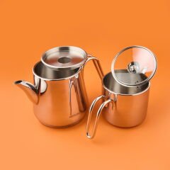 Alya Çaydanlık Takımı - Gri - 1,75 lt + 1 lt