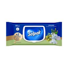 Selpak Organik Bambu  Zeytinyağlı Özlü Islak Mendil 50'li