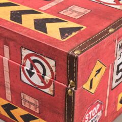 Stop Ahşap Kutu - Renkli - 35x25x16 cm