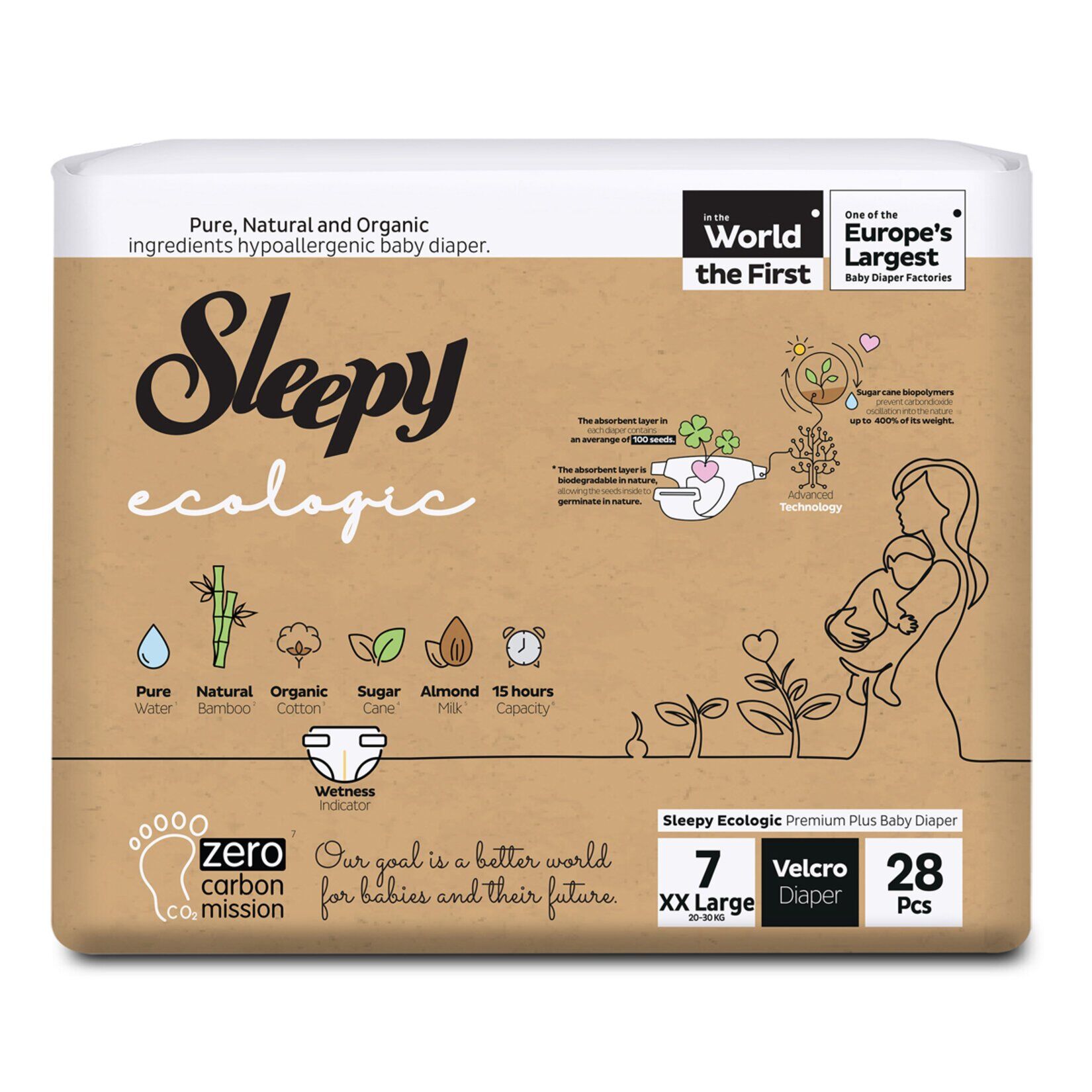 Sleepy Ecologıc Bebek Bezı 7 Beden Xxl 20-30 Kg 28'Lı