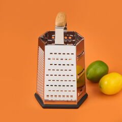 Aitutaki 6 Yönlü Çelik Rende - Gri / Siyah - 18 cm