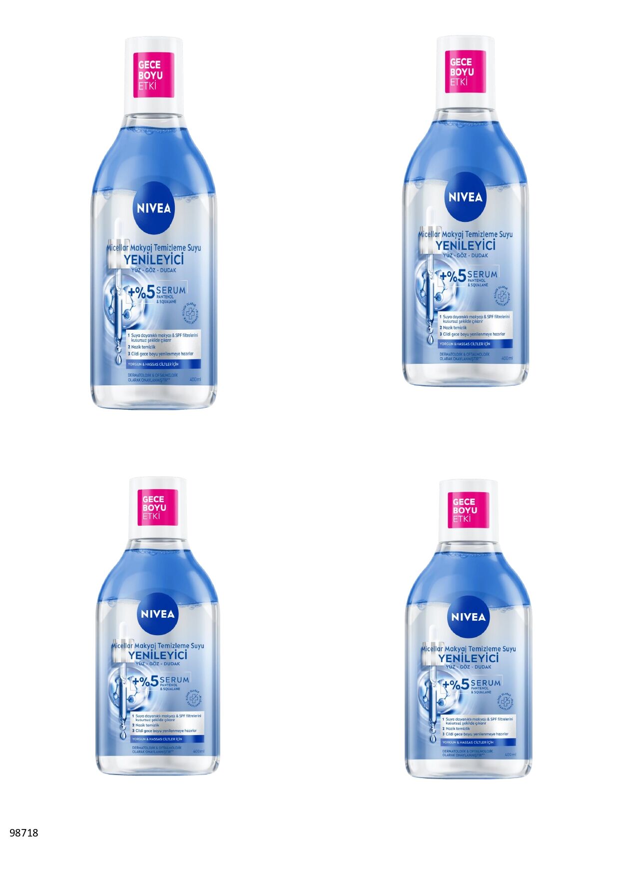 98718 NIVEA Yenileyici Micellar Makyaj Temizleme Suyu  4 ADET