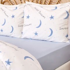 Soft Tanca Çift Kişilik Nevresim Takımı - Beyaz / Mavi