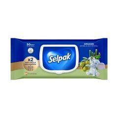 Selpak Organik Bambu  Zeytinyağlı Özlü Islak Mendil 50'li