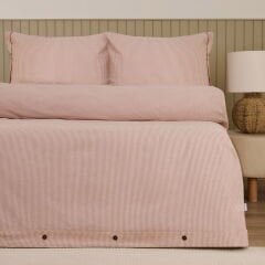 Soft Stripe Tek Kişilik Nevresim Takımı - Kiremit