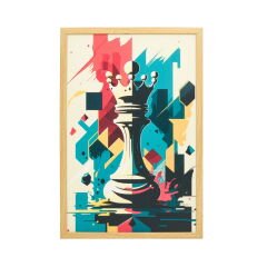 Deco Şah Pano Tablo - Renkli - 40x60 cm