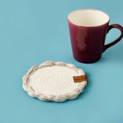 Soft Laetus Bardak Altlığı - Ekru / Bej - 13x13 cm