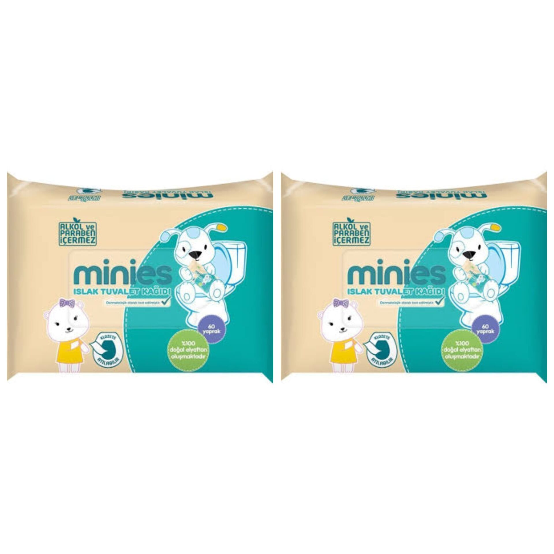 Minies Islak Tuvalet Kağıdı 60'Lı x2 Adet