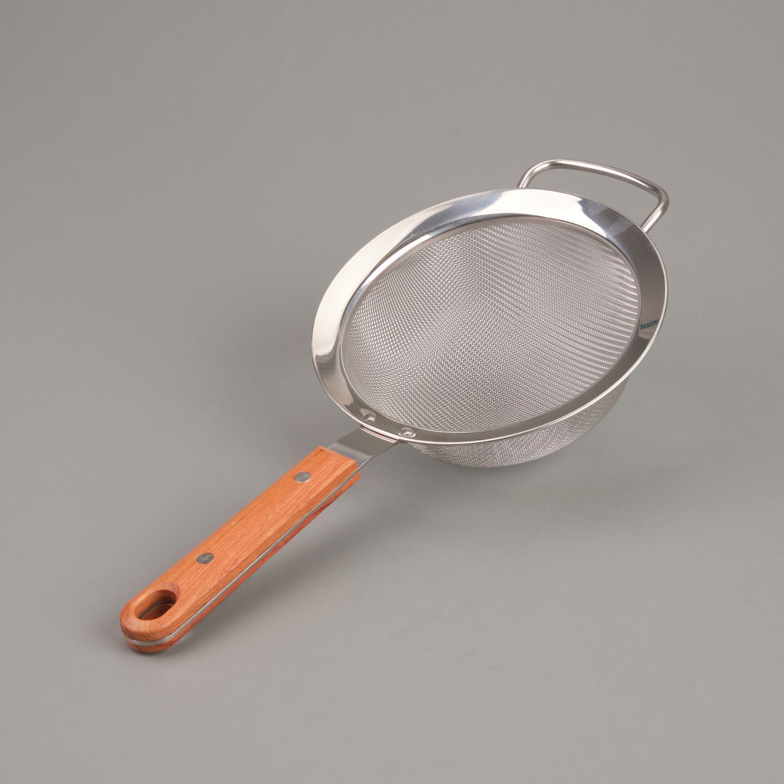 Ahşap Saplı Süzgeç - Gri / Kahverengi - 16 cm