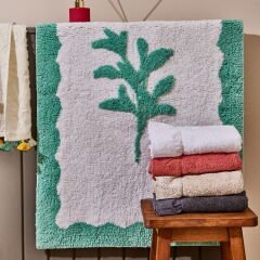 Soft Granny Summer Tufting Banyo Paspası - Beyaz - 60x90 cm
