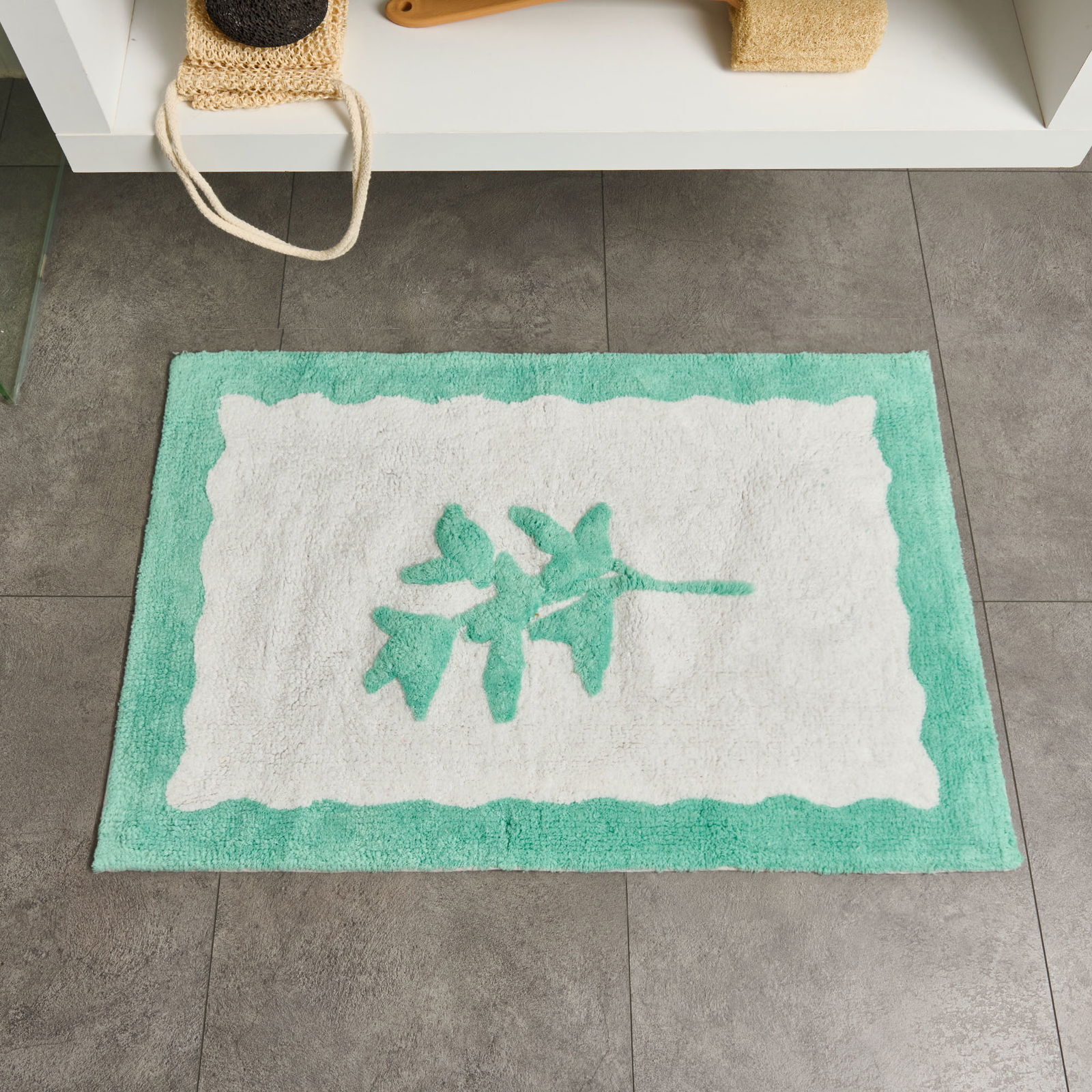 Soft Granny Summer Tufting Banyo Paspası - Beyaz - 60x90 cm