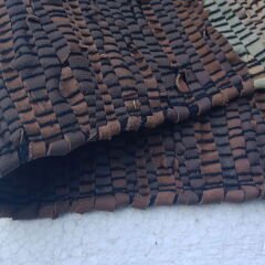 Home 2053C Deri Bordürlü Kilim - Kahverengi - 75x150 cm