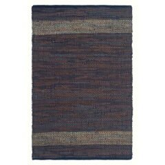 Home 2053C Deri Bordürlü Kilim - Kahverengi - 75x150 cm