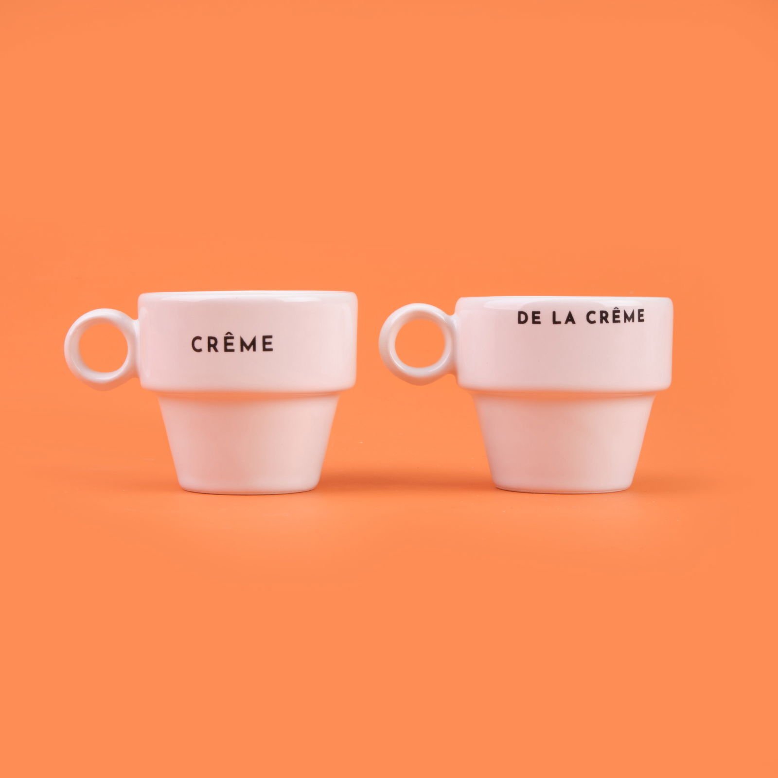 Kitchen Creme De La Creme 2'li Espresso Fincanı - Krem / Siyah - 105 ml