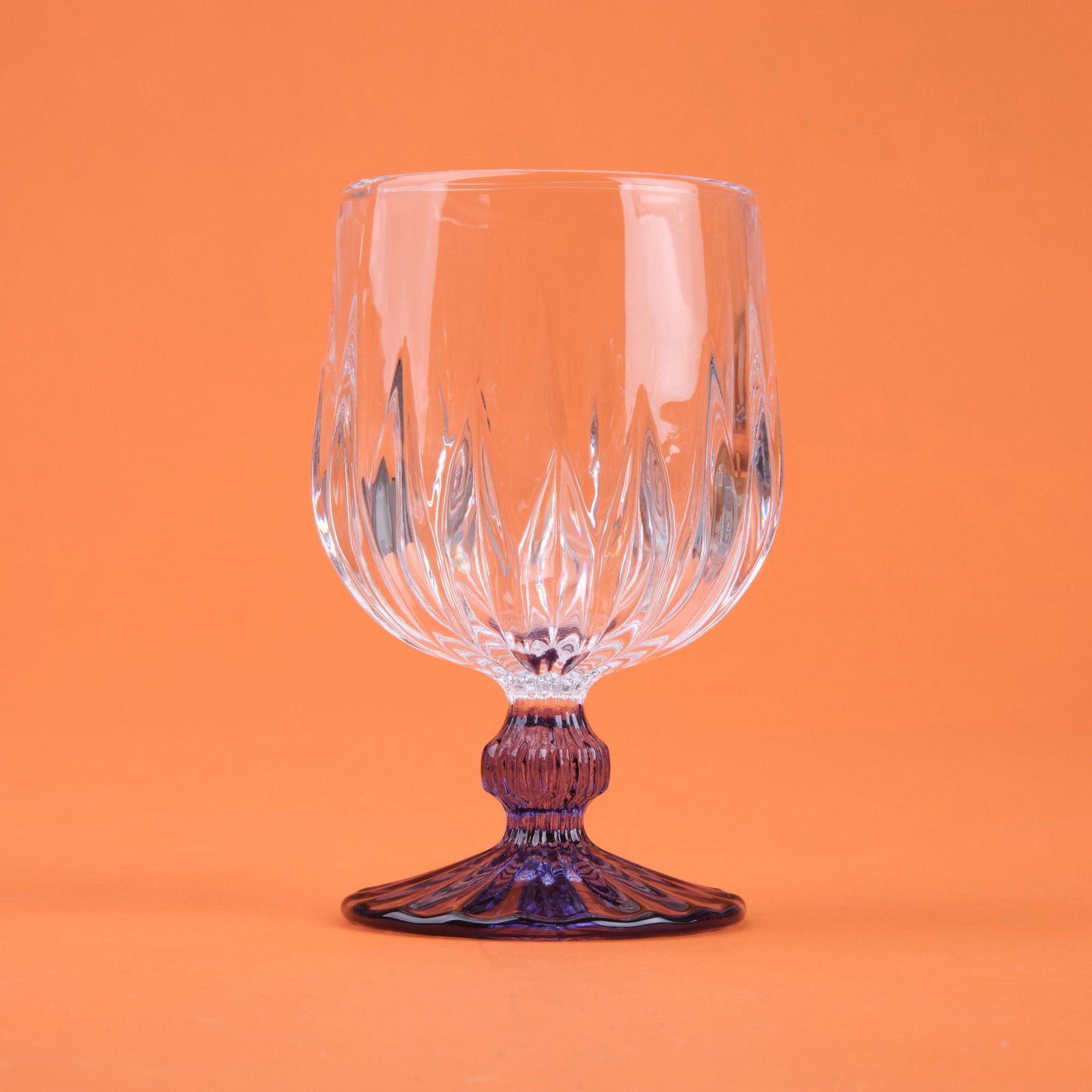 Kitchen Ayaklı Borosilikat Cam Bardak - Mavi / Şeffaf - 210 ml