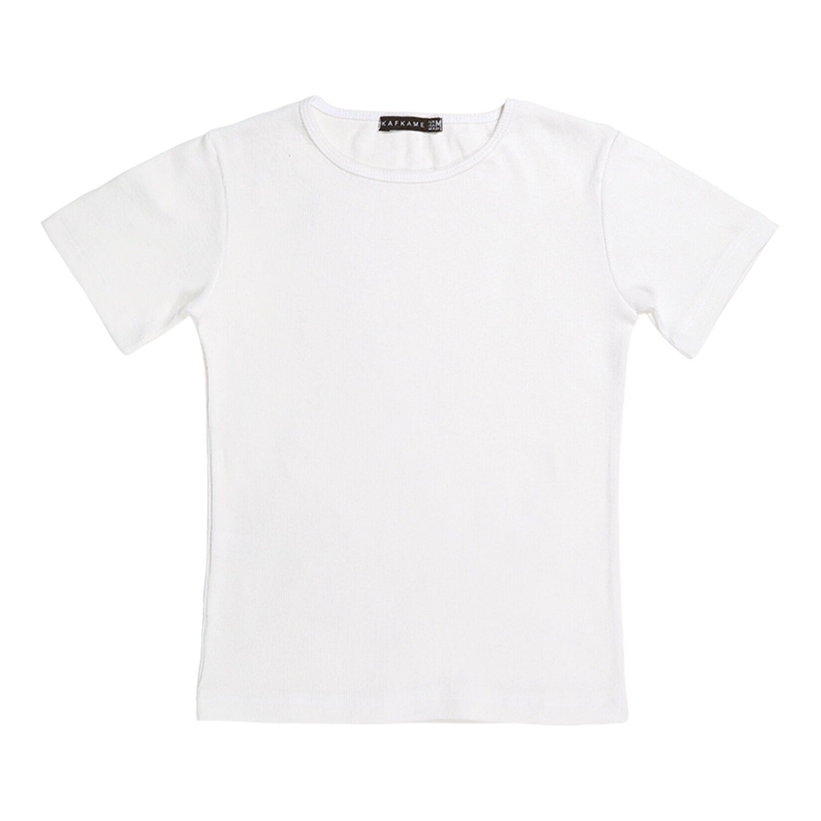 Kafkame Fitilli Kadın Tshirt Beyaz S - XL