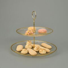 Kitchen Paloma 2 Katlı Kurabiyelik - Şeffaf / Altın