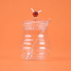 Kitchen Borosilikat Cam Bal Kavanozu ve Kaşık - Şeffaf - 260 ml