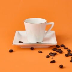 Begonvil 12 Parça Porselen Kahve Fincan Takımı - Beyaz - 80 ml