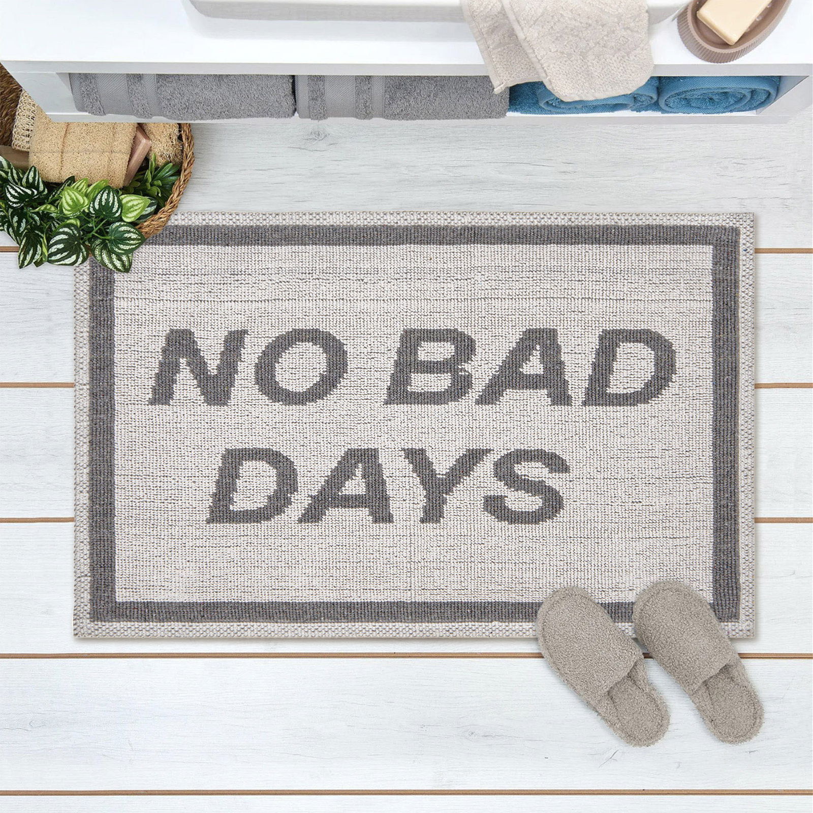 Soft No Bad Days Banyo Paspası - Ekru - 50x80 cm