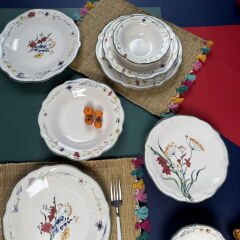 Kitchen Bloom 24 Parça Yemek Takımı - Renkli