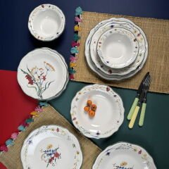Kitchen Bloom 24 Parça Yemek Takımı - Renkli