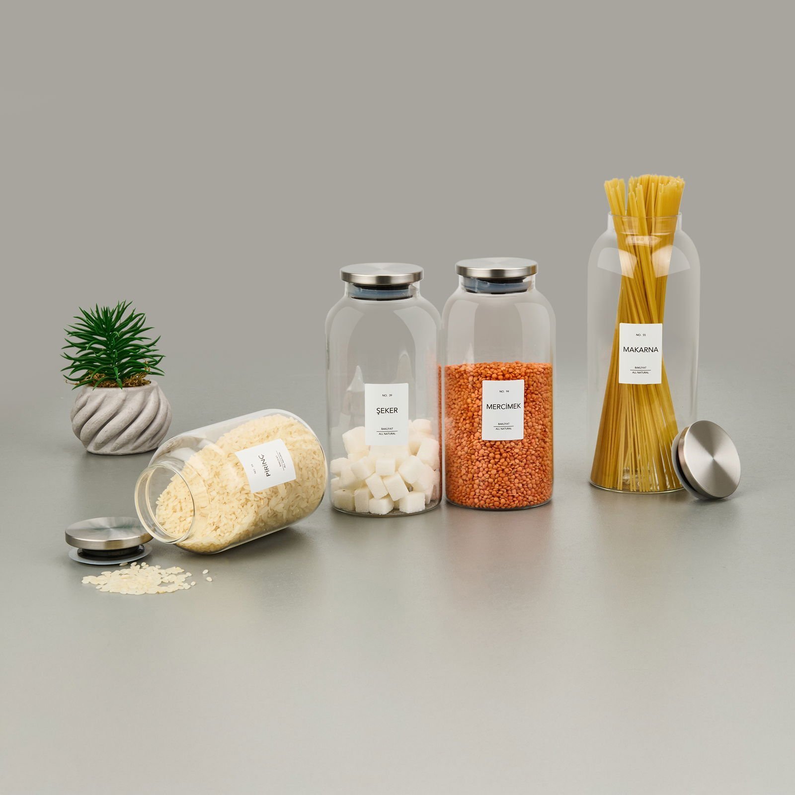 Atölye Model Şeker 20'li Kavanoz Etiketi - Beyaz / Siyah