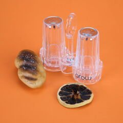 Akrilik Tuzluk Seti - Şeffaf - 7 cm