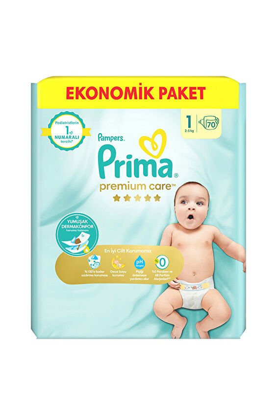 Prima Premium Care Eko (1) Yenidoğan 2-5 kg 70 Adet Bebek Bezi