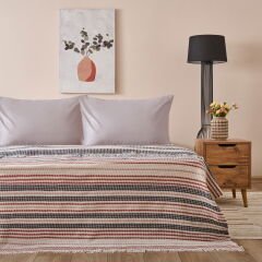 Soft Radiant Çift Kişilik Pike - Ekru / Lacivert - 200x230 cm