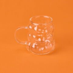 Kulplu Boncuk 6'lı Kahve Yanı Bardağı - Şeffaf - 75 ml