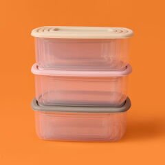 4'lü Plastik Saklama Kabı - Asorti