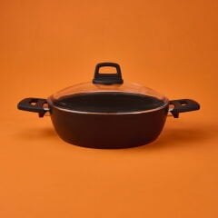 Milas Basık Tencere - Siyah - 26 cm