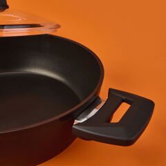 Milas Basık Tencere - Siyah - 26 cm