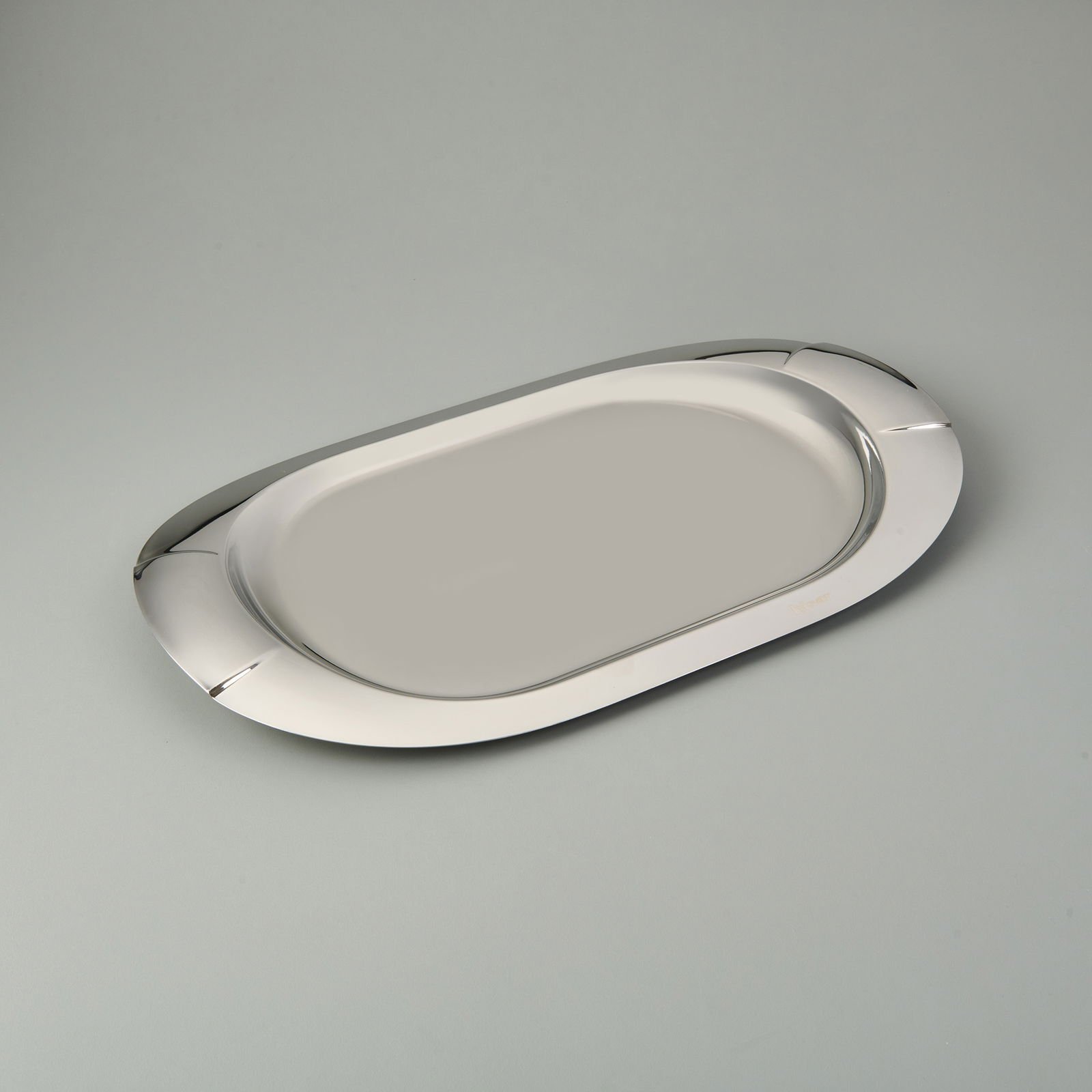 Monaco Oval Çelik Tepsi - Inox - 48x31 cm