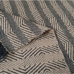 Home Jacq Zigzag Pamuk ve Jüt Halı - Kahverengi / Siyah - 80x150 cm