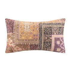 Soft Patchwork Desenli Kırlent - Renkli - 30x50 cm