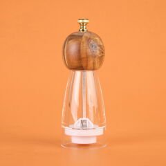 Akrilik Tuz Karabiber Öğütücü - Açık Kahverengi - 20 cm